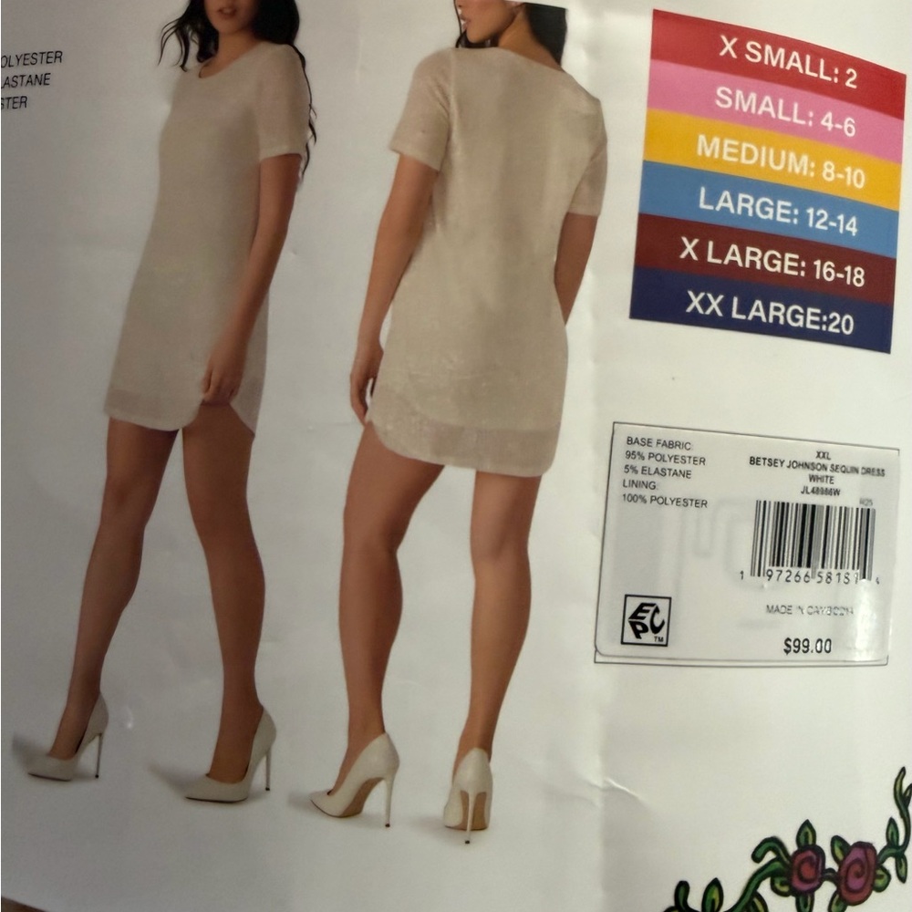 Betsey Johnson Ivory Sequin Shift Dress - Picture 3 of 4
